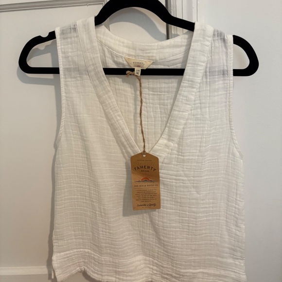 Faherty Women's Cream Tank Top - Picture 2 of 5